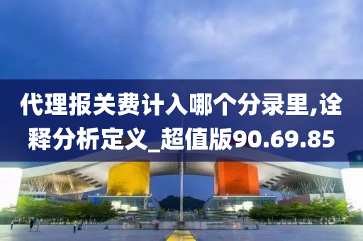 代理报关费计入哪个分录里,诠释分析定义_超值版90.69.85