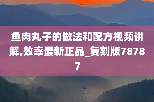 鱼肉丸子的做法和配方视频讲解,效率最新正品_复刻版78787