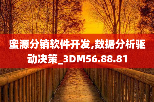 蜜源分销软件开发,数据分析驱动决策_3DM56.88.81