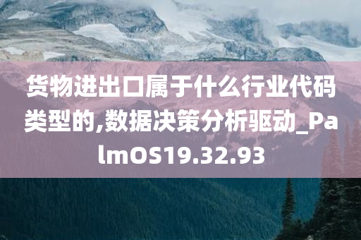 货物进出口属于什么行业代码类型的,数据决策分析驱动_PalmOS19.32.93