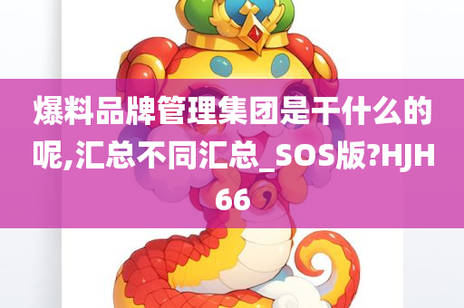 爆料品牌管理集团是干什么的呢,汇总不同汇总_SOS版?HJH66