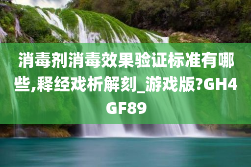 消毒剂消毒效果验证标准有哪些,释经戏析解刻_游戏版?GH4GF89