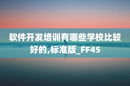 软件开发培训有哪些学校比较好的,标准版_FF45