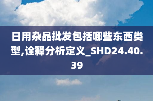 日用杂品批发包括哪些东西类型,诠释分析定义_SHD24.40.39