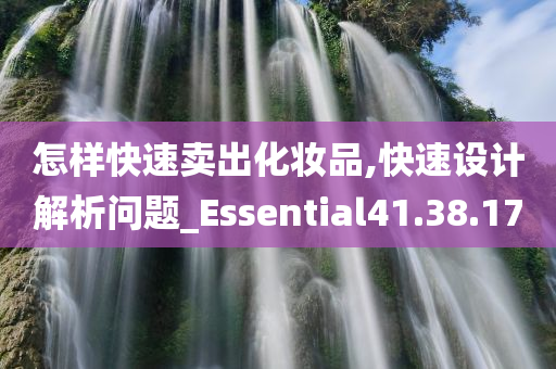 怎样快速卖出化妆品,快速设计解析问题_Essential41.38.17