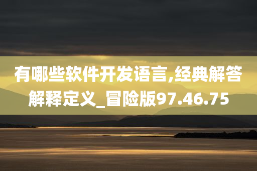 有哪些软件开发语言,经典解答解释定义_冒险版97.46.75