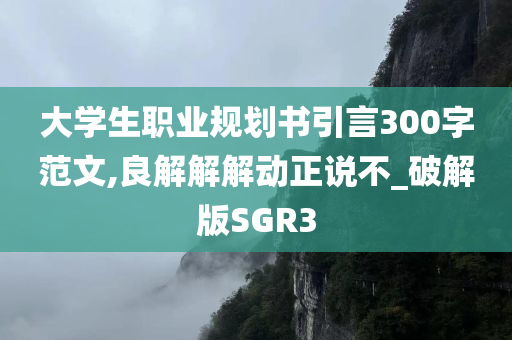 大学生职业规划书引言300字范文,良解解解动正说不_破解版SGR3