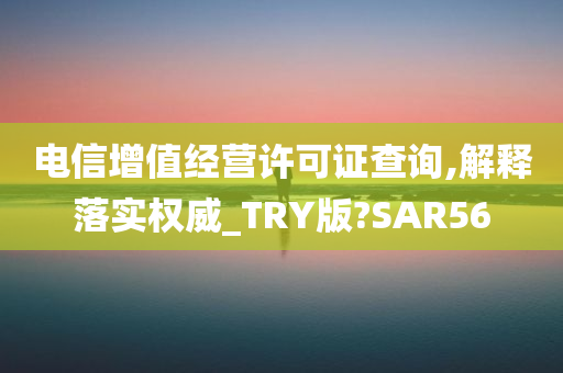 电信增值经营许可证查询,解释落实权威_TRY版?SAR56