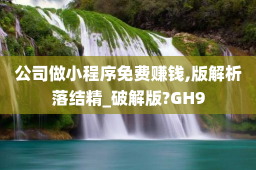 公司做小程序免费赚钱,版解析落结精_破解版?GH9