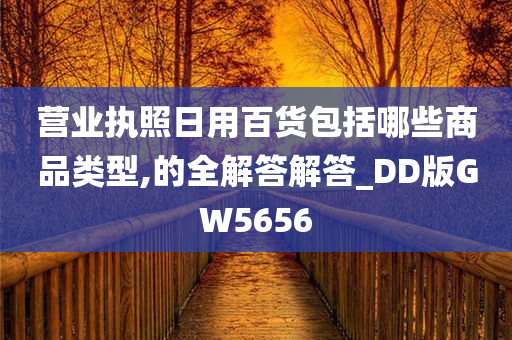 营业执照日用百货包括哪些商品类型,的全解答解答_DD版GW5656