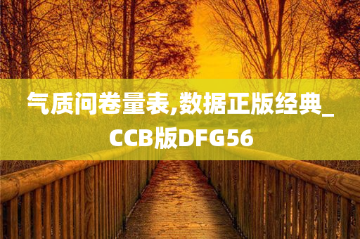 气质问卷量表,数据正版经典_CCB版DFG56