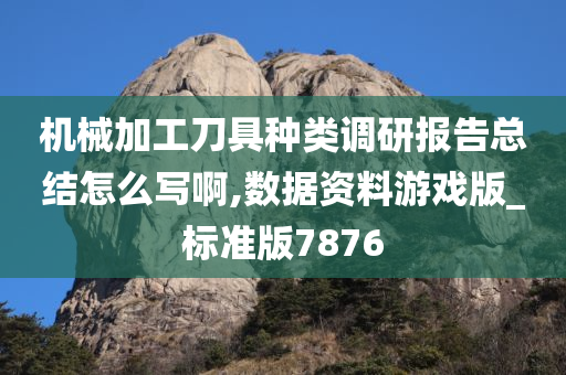 机械加工刀具种类调研报告总结怎么写啊,数据资料游戏版_标准版7876