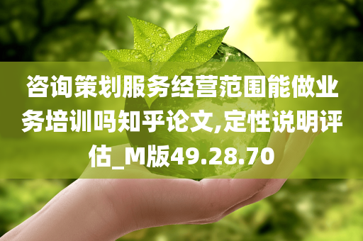 咨询策划服务经营范围能做业务培训吗知乎论文,定性说明评估_M版49.28.70