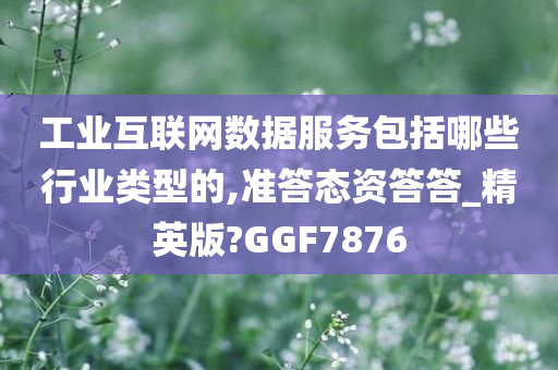 工业互联网数据服务包括哪些行业类型的,准答态资答答_精英版?GGF7876