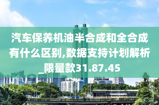 汽车保养机油半合成和全合成有什么区别,数据支持计划解析_限量款31.87.45