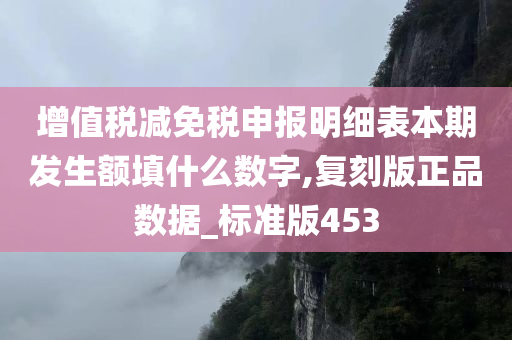 增值税减免税申报明细表本期发生额填什么数字,复刻版正品数据_标准版453