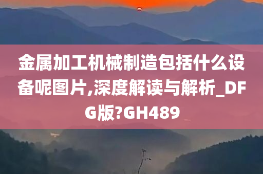 金属加工机械制造包括什么设备呢图片,深度解读与解析_DFG版?GH489