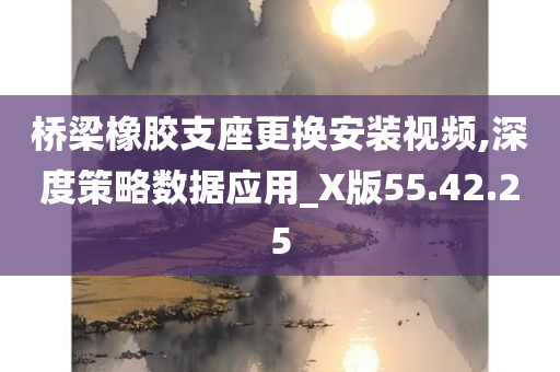 桥梁橡胶支座更换安装视频,深度策略数据应用_X版55.42.25