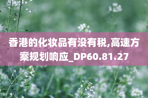 香港的化妆品有没有税,高速方案规划响应_DP60.81.27