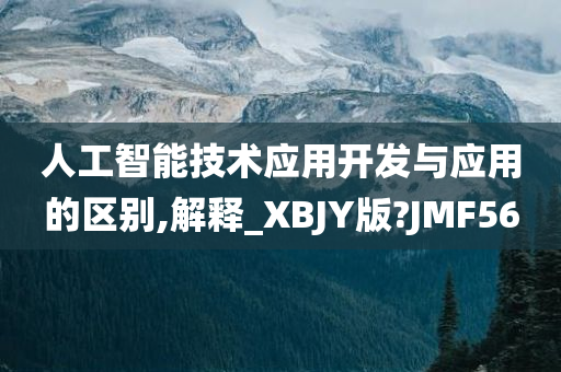 人工智能技术应用开发与应用的区别,解释_XBJY版?JMF56