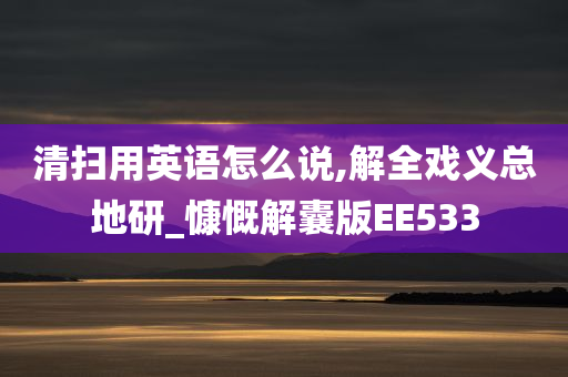 清扫用英语怎么说,解全戏义总地研_慷慨解囊版EE533