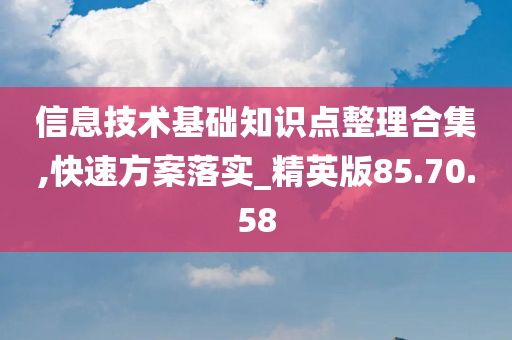 信息技术基础知识点整理合集,快速方案落实_精英版85.70.58