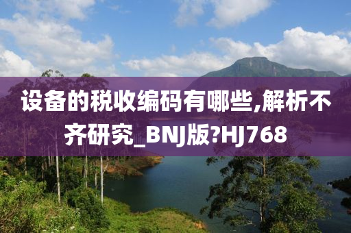 设备的税收编码有哪些,解析不齐研究_BNJ版?HJ768