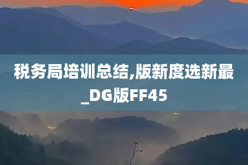 税务局培训总结,版新度选新最_DG版FF45