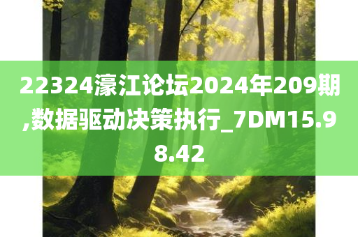 22324濠江论坛2024年209期,数据驱动决策执行_7DM15.98.42