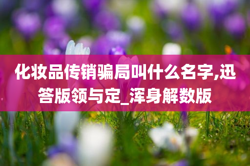 化妆品传销骗局叫什么名字,迅答版领与定_浑身解数版