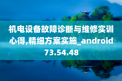 机电设备故障诊断与维修实训心得,精细方案实施_android73.54.48