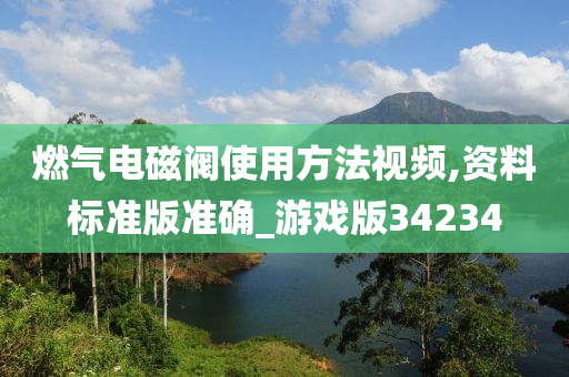 燃气电磁阀使用方法视频,资料标准版准确_游戏版34234