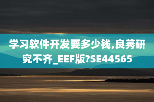 学习软件开发要多少钱,良莠研究不齐_EEF版?SE44565