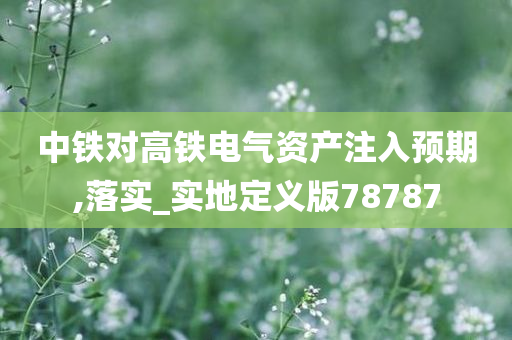 中铁对高铁电气资产注入预期,落实_实地定义版78787