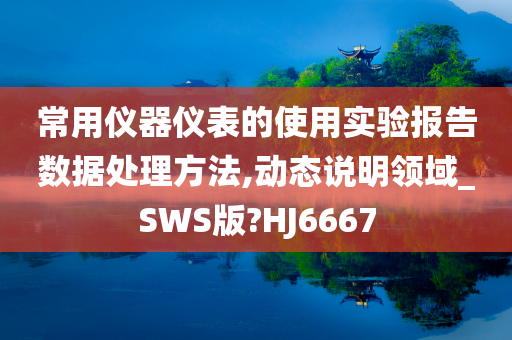 常用仪器仪表的使用实验报告数据处理方法,动态说明领域_SWS版?HJ6667