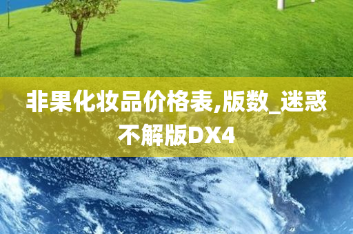 非果化妆品价格表,版数_迷惑不解版DX4