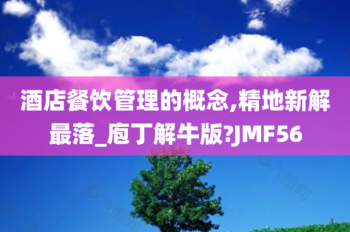 酒店餐饮管理的概念,精地新解最落_庖丁解牛版?JMF56