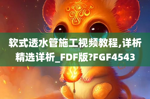 软式透水管施工视频教程,详析精选详析_FDF版?FGF4543