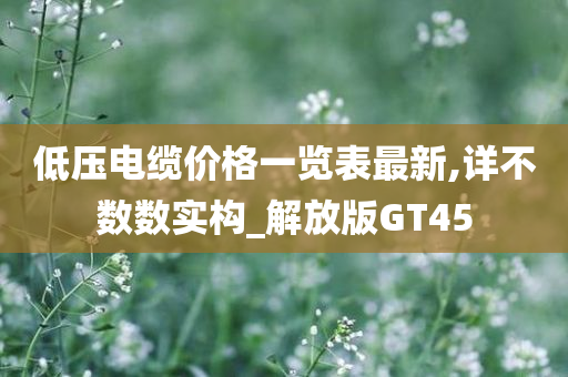 低压电缆价格一览表最新,详不数数实构_解放版GT45