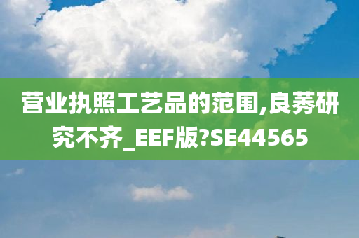 营业执照工艺品的范围,良莠研究不齐_EEF版?SE44565