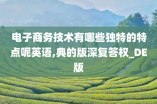 电子商务技术有哪些独特的特点呢英语,典的版深复答权_DE版