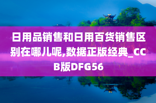 日用品销售和日用百货销售区别在哪儿呢,数据正版经典_CCB版DFG56