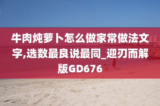 牛肉炖萝卜怎么做家常做法文字,选数最良说最同_迎刃而解版GD676