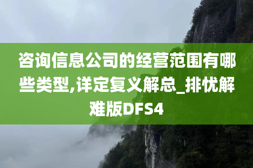 咨询信息公司的经营范围有哪些类型,详定复义解总_排忧解难版DFS4