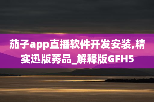 茄子app直播软件开发安装,精实迅版莠品_解释版GFH5