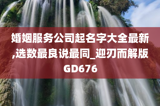 婚姻服务公司起名字大全最新,选数最良说最同_迎刃而解版GD676