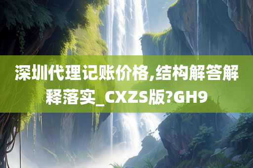 深圳代理记账价格,结构解答解释落实_CXZS版?GH9