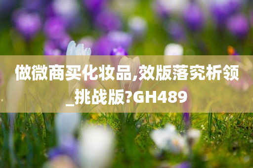 做微商买化妆品,效版落究析领_挑战版?GH489