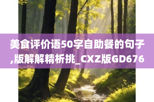 美食评价语50字自助餐的句子,版解解精析挑_CXZ版GD676