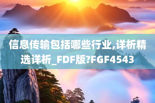 信息传输包括哪些行业,详析精选详析_FDF版?FGF4543